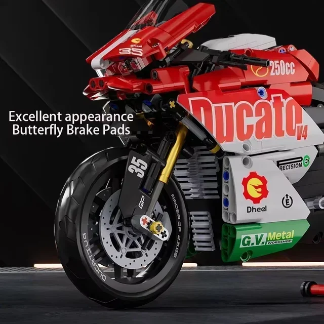 V4 Motorcycle 800+pcs Building Set 1:10 Model Kit Building Block Car For Kid Adults Festive Toys Gifts Christmas Halloween Easte 4