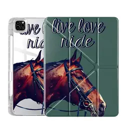 Premium Y - Fold Tablet Case with Horse Design and Holder Feature - iPad Pro 11inch2024 (Mix05)