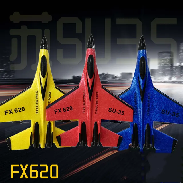 RC Plane SU35 2.4G With LED Lights Aircraft Remote Control Flying Model Glider Airplane SU-35 EPP Foam Toys For Children Gifts 4