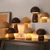 Cute Mushroom LED Night Light Wooden Bedside Table Lamp with Touch Switch Room Decoration High-level Environmental Mushroom Lamp 4