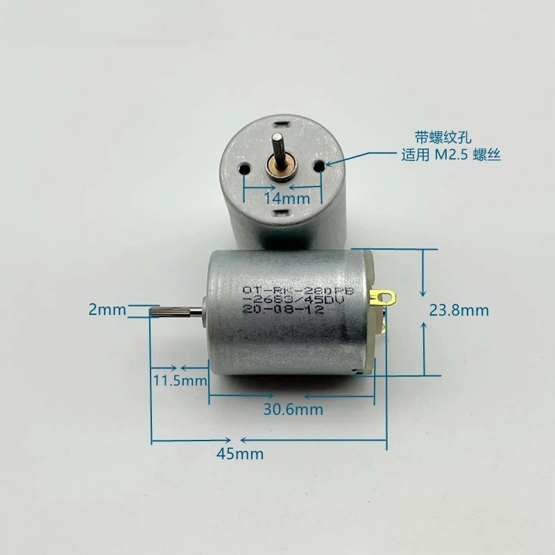 Moteur RC 280 24mm Balais Charbon DC 3-12V 21400 RPM Haute Vitesse