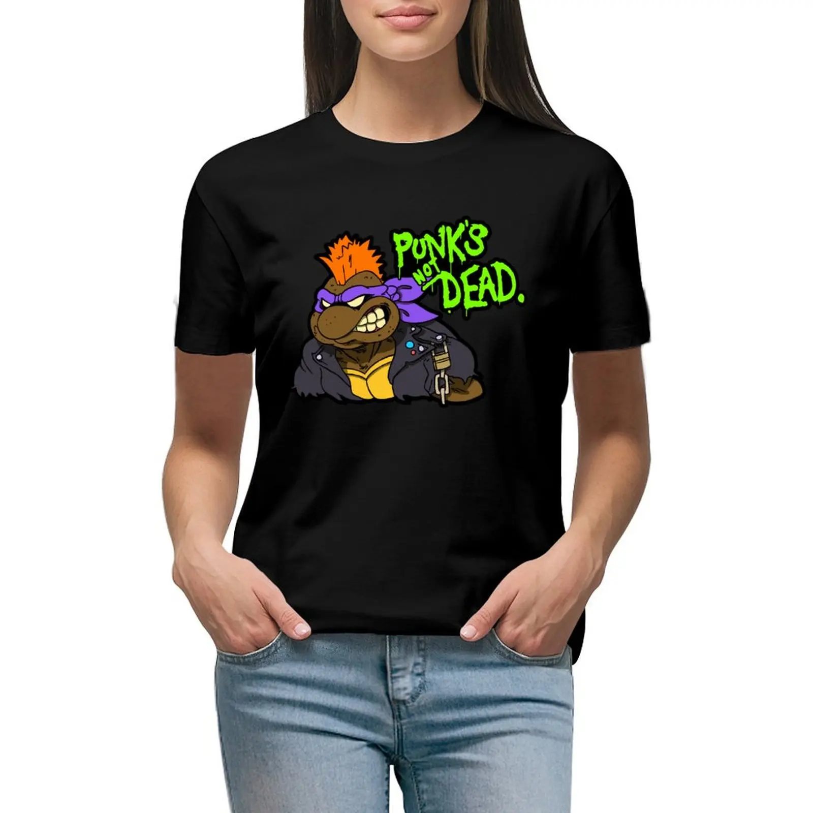 

Punk's Not Dead T-shirt Blouse funny vintage clothes T-shirts for Women