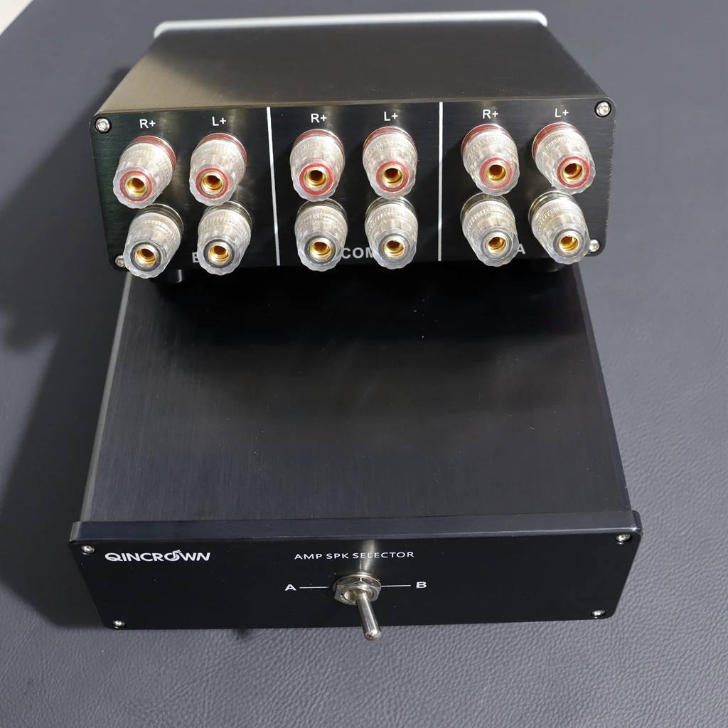 Gold Plated Banana Jack Audio Switch Box 2-Way Amplifier Speaker ...