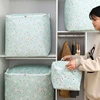 Clothes Storage Bag Foldable Storage Bags Large Capacity Waterproof Oxford Clothes Storage Organizers Floral Zipper Container 2