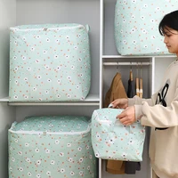 Clothes Storage Bag Foldable Storage Bags Large Capacity Waterproof Oxford Clothes Storage Organizers Floral Zipper Container 2