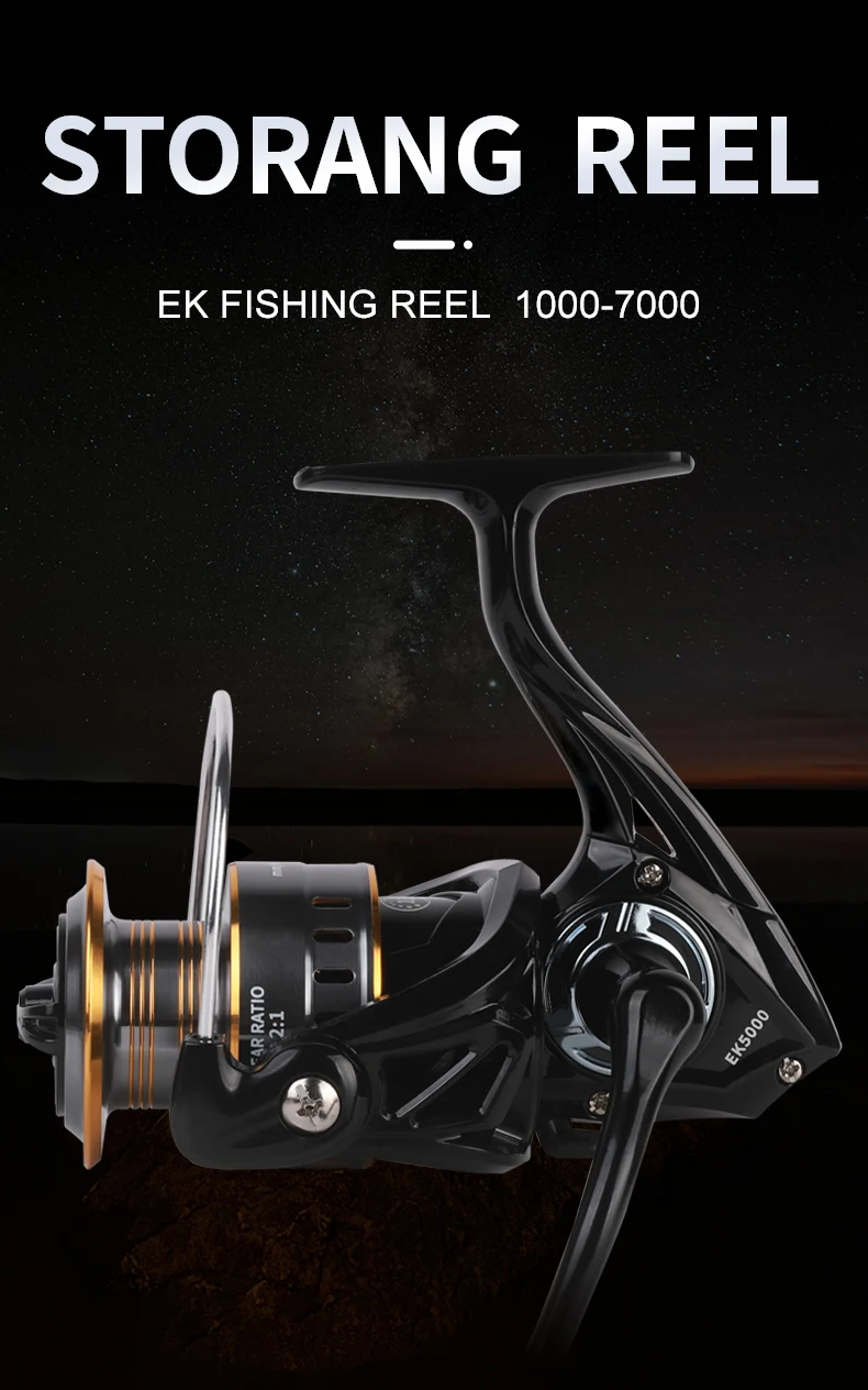BILLINGS Spinnrolle 12KG Max Drag Spinnangelrollen mit Vollmetallspule 1000-7000 Serie 5.2:1 Übersetzungsverhältnis für Salz- und Süßwasser – Detail 1