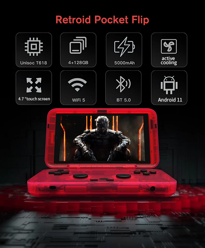 New 2024 New Retroid Pocket Flip Handheld Game Console