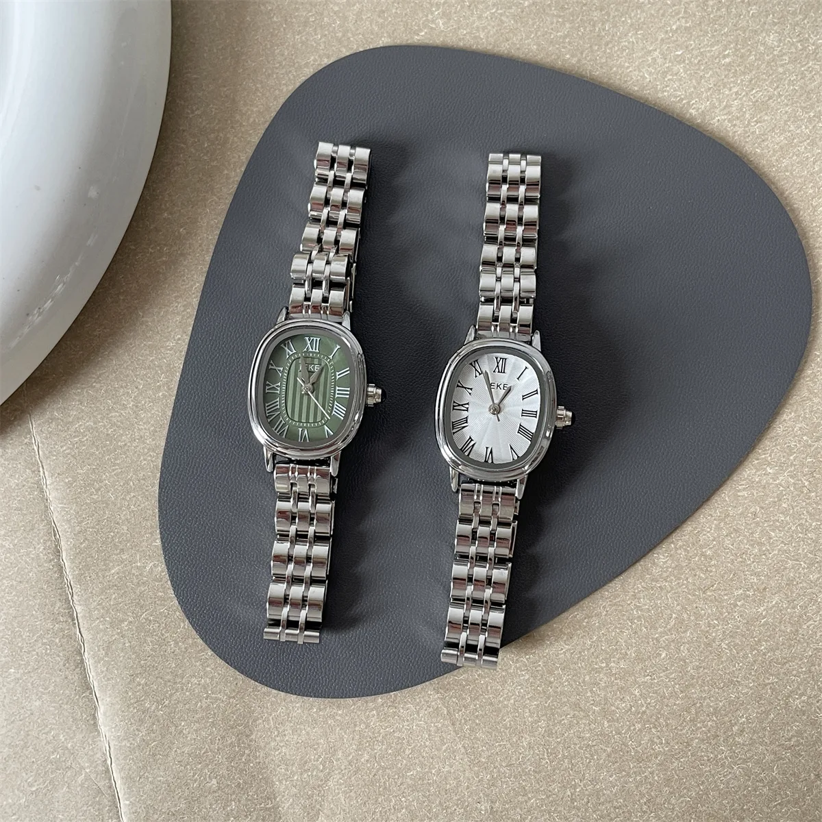 Stainless Steel Quartz Wrist Watch Green White Dial Wristwatches for Women's Ladies women Watches Valentine's Day Gifts Trend