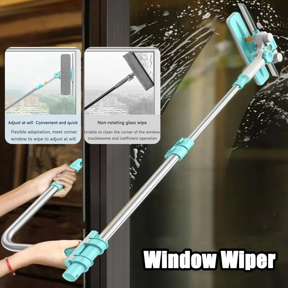 Household Window Glass Cleaning Tool Double-sided Disassemble Scraper Window Wiper Cleaner Mop Squeegee Rod N5R1