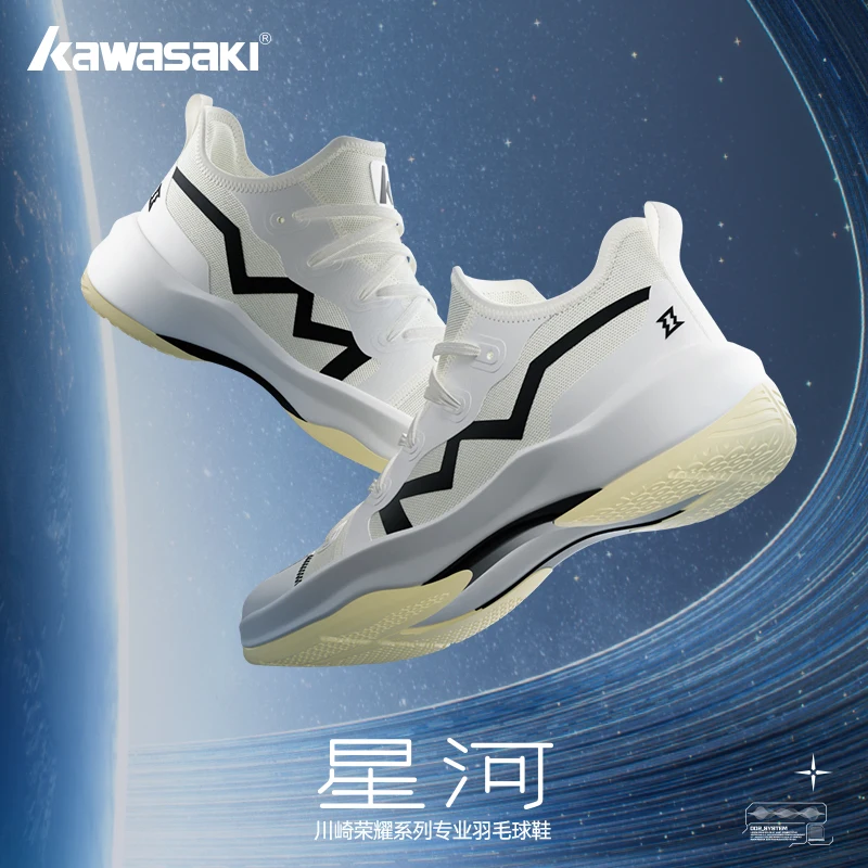 Kawasaki Galaxy Badminton shoes Professional Anti Twist Integrated Fly Woven Breathable Table Tennis Shoes Women Men's sneakers