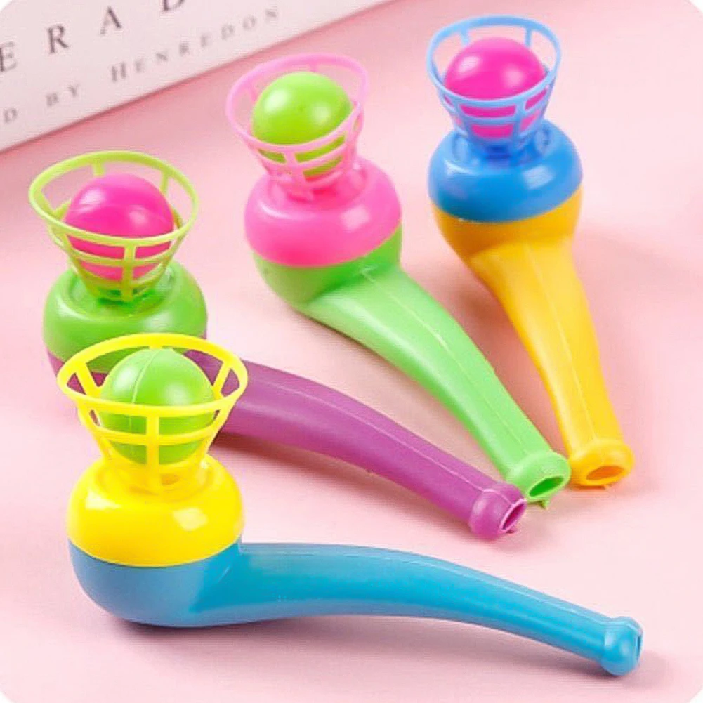Kids Magic Tricks Floating Blow Balls Tube Toy Traditional Plastic Suspension Blowing Ball Recall Children Classic Toys Gifts 2