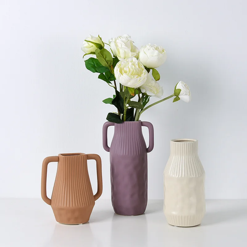 

Nordic Creative Color Glaze Vase Decoration Ceramic Handicraft Home Living Room Flower Arrangement Ceramic Vase Decor