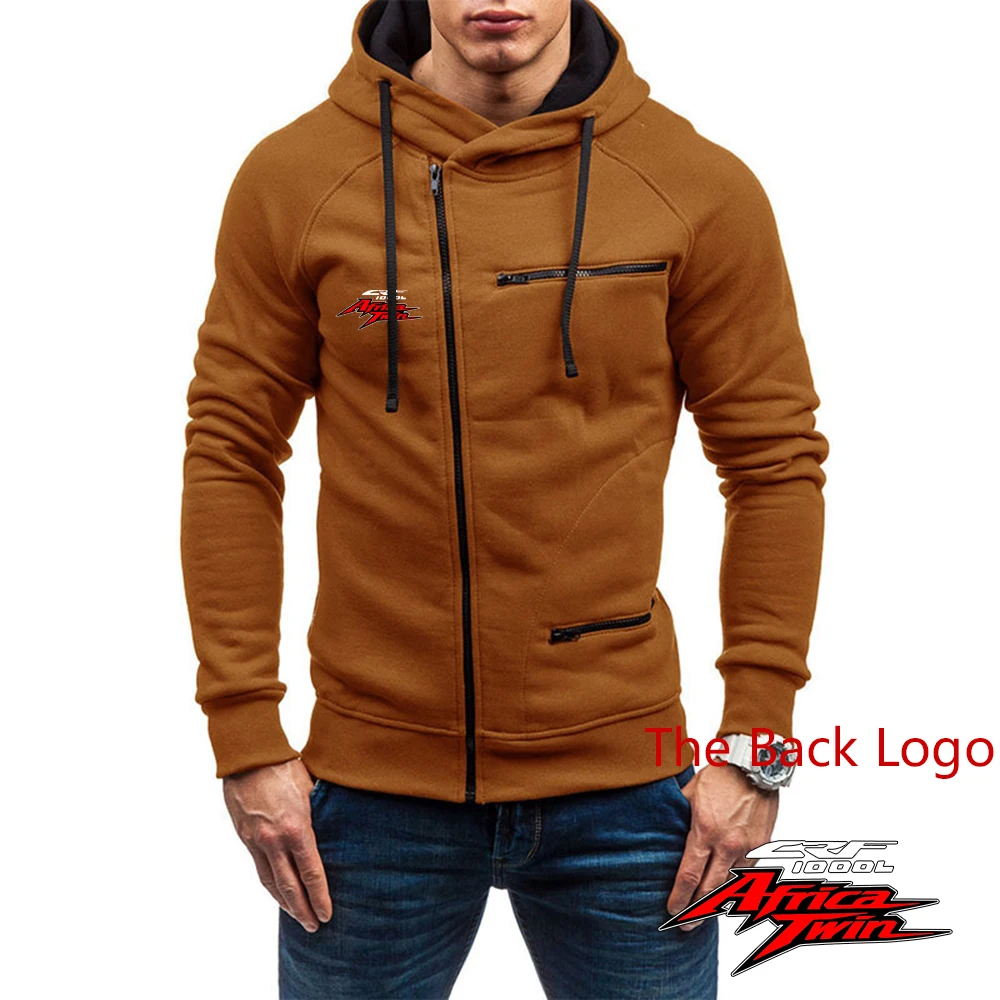 African twins Crf 1000 L Crf1000 2023 New Spring and Autumn Printed Men's Four-color Zipper Long Sleeve Sweater Casual Harajuku