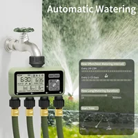 Таймер воды Diivoo, 4-зонный садовый программируемый автоматический таймер для орошения с задержкой дождя, ручной/автоматический режим полива для газона и двора — изображение 3