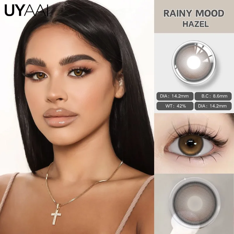 Luxurious 15.0MM Brown Colored Contacts with Free Lens Case – Enhance Your Look with Korean Fashion Big Eye Effect