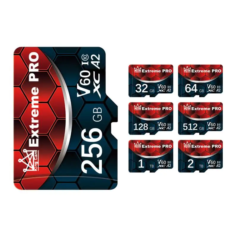 Scheda Di Memoria Sd Da 2Tb 64Gb 128Gb A2 V60 Sd/Tf Flash Card Mini Sd Card Uhs-1 Scheda Di Memoria Flash Con Pacchetto Adattatore Sd Gratuito