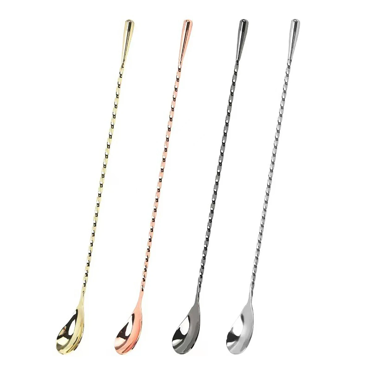 20/30/40cm Stainless Steel Bar Mixing Cocktail Stick Spoon Beer Spiral Shape Barware Bartender Accessories Utensils cocktail spoon
