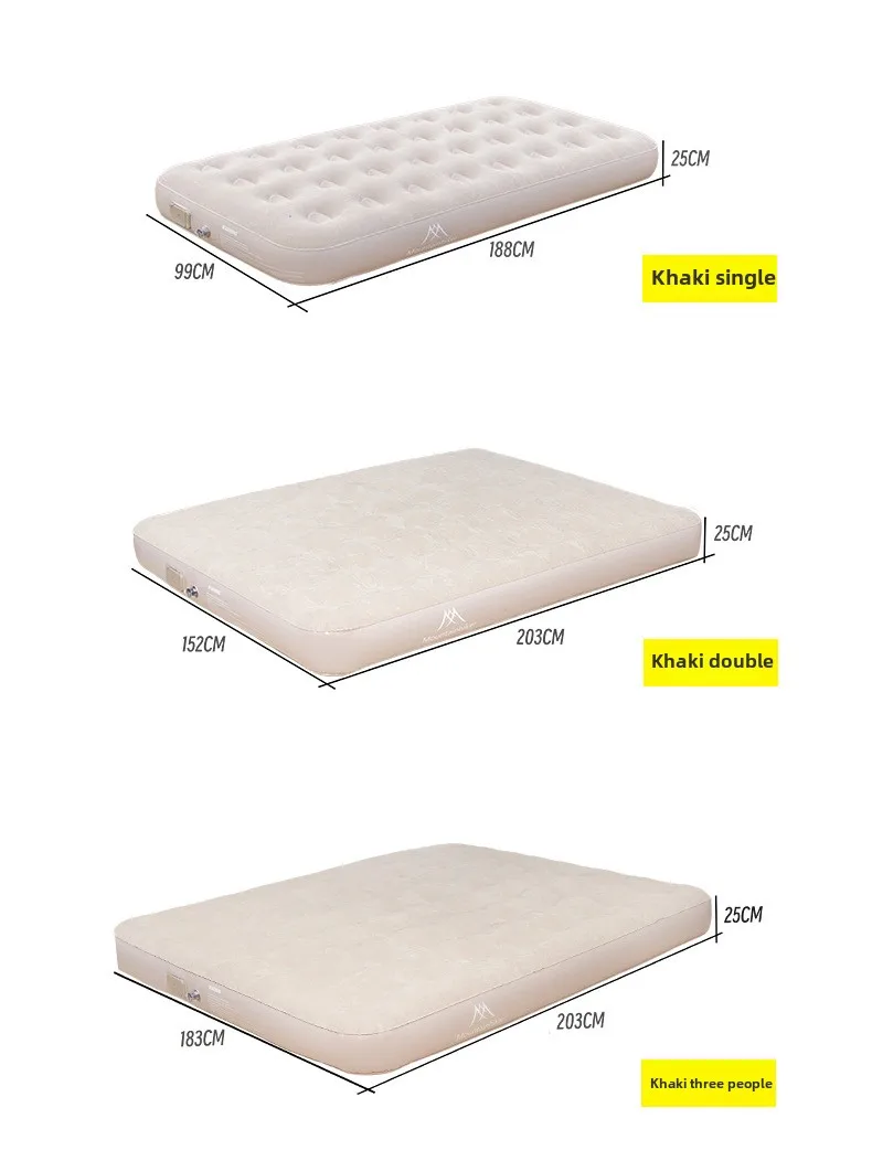 MOUNTAINHIKER Aufblasbares Bett für 1/3 Personen, Luftmatratze für Glamping, PVC-Schlafmatratze, Campingbettmatratze mit eingebauter Pumpe – Detail 1