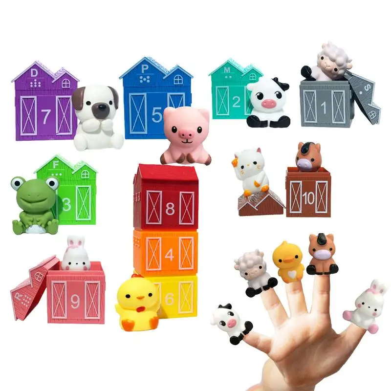 

Finger Puppet Toys For Kids Farm Animal Matching Toy Set Montessori Educational Sensory Toy For Boys Girls Kids Toddler For Home
