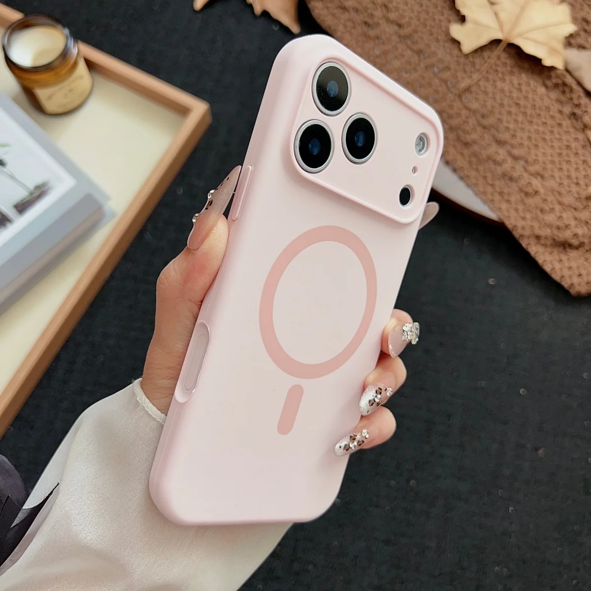 Luxury Liquid Silicone Magnetic Phone Case with MagSafe Compatibility and Wireless Charging Capability