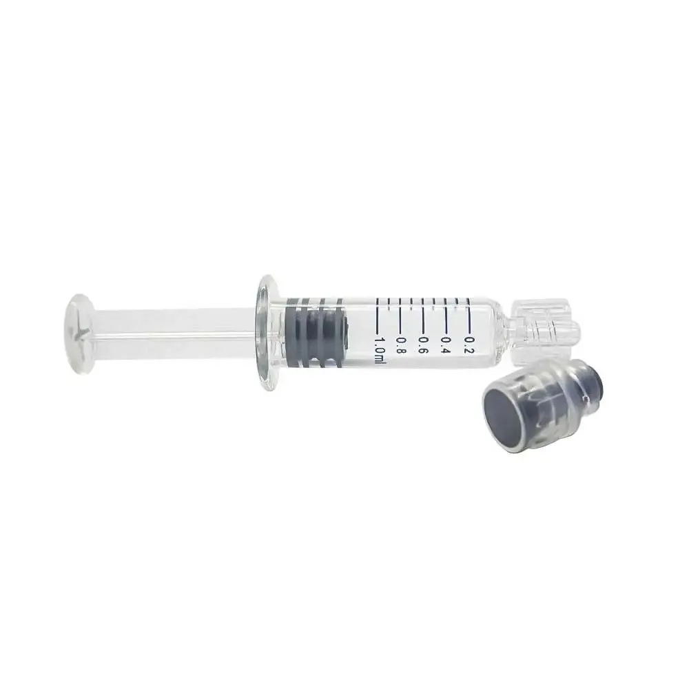 Glass Syringe Luer Lock Syringe Borosilicate Glass Prefillable 1ml Optional Capacity Beauty