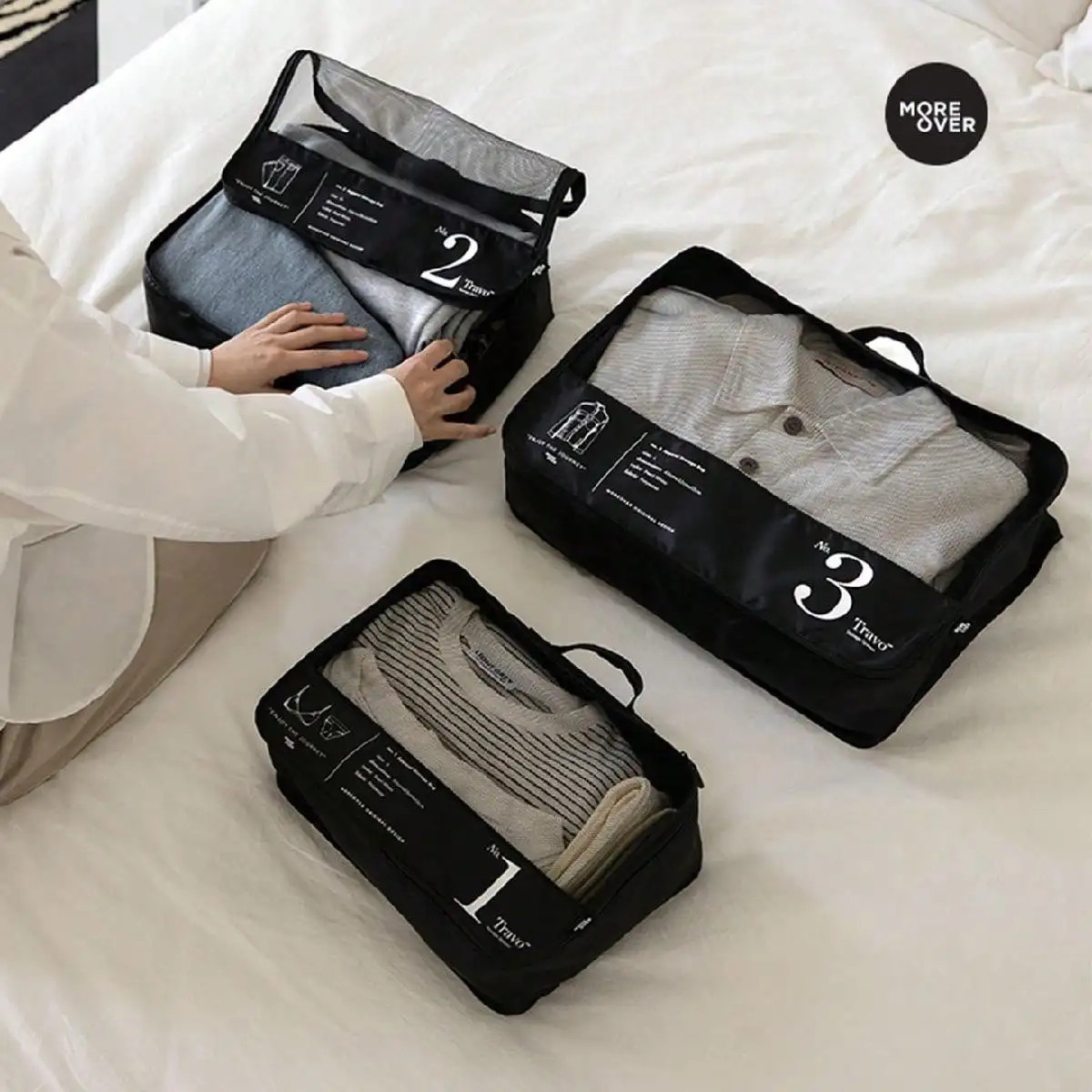 3/7pcs Portable Travel Storage Bag Set - Organize Your Clothing, Shoes, and Underwear with Ease - Perfect for Luggage and Suitca 5