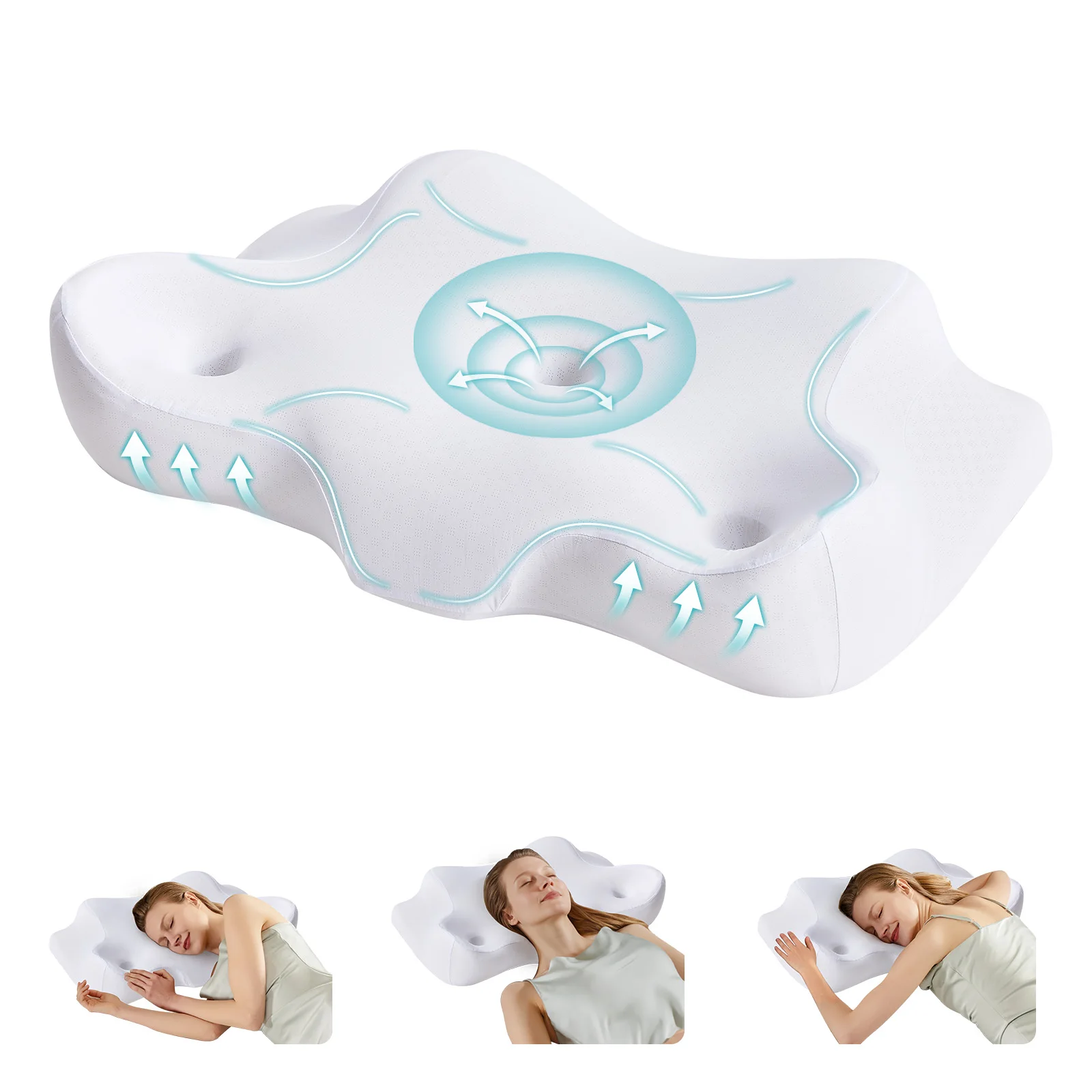 Ergonomic cervical pillow shape