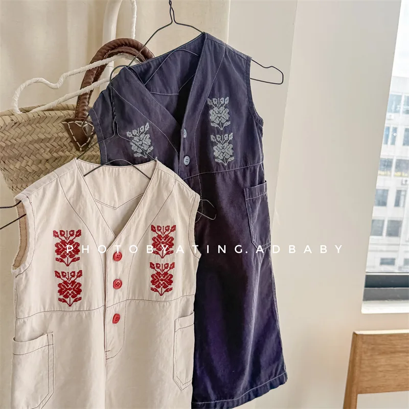 2025 Spring New Girls Overalls Loose Kids Jumpsuit Flower Embroidery Baby Bib Pants Children Casual Pants Infant Clothes 6 2025 Spring New Girls Overalls Loose Kids Jumpsuit Flower Embroidery Baby Bib Pants Children Casual Pants Infant Clothes - Image 6