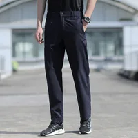 Large Size Men's Summer Pants Big Size Ice Silk Stretch Breathable Straight Leg Pants 6XL Quick Dry Elastic Band Black Trousers - Image 5