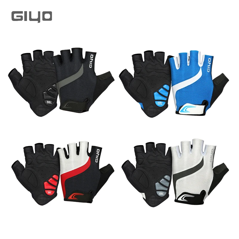 Gants De Cyclisme été Demi-doigt, Gel Anti-choc, Unisexes, Multicolores