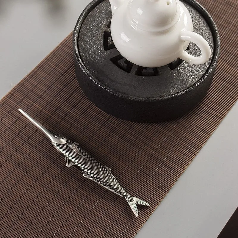 Copper Fish Shaped Copper Alloy Tea Knife Household Pu Erh Tea Needle Tool Accessories Cake Splitting Needle ZE991