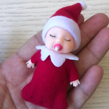 크리스마스 엘프 아기 인형, 움직이는 팔 다리 인형 집 액세서리, 7cm