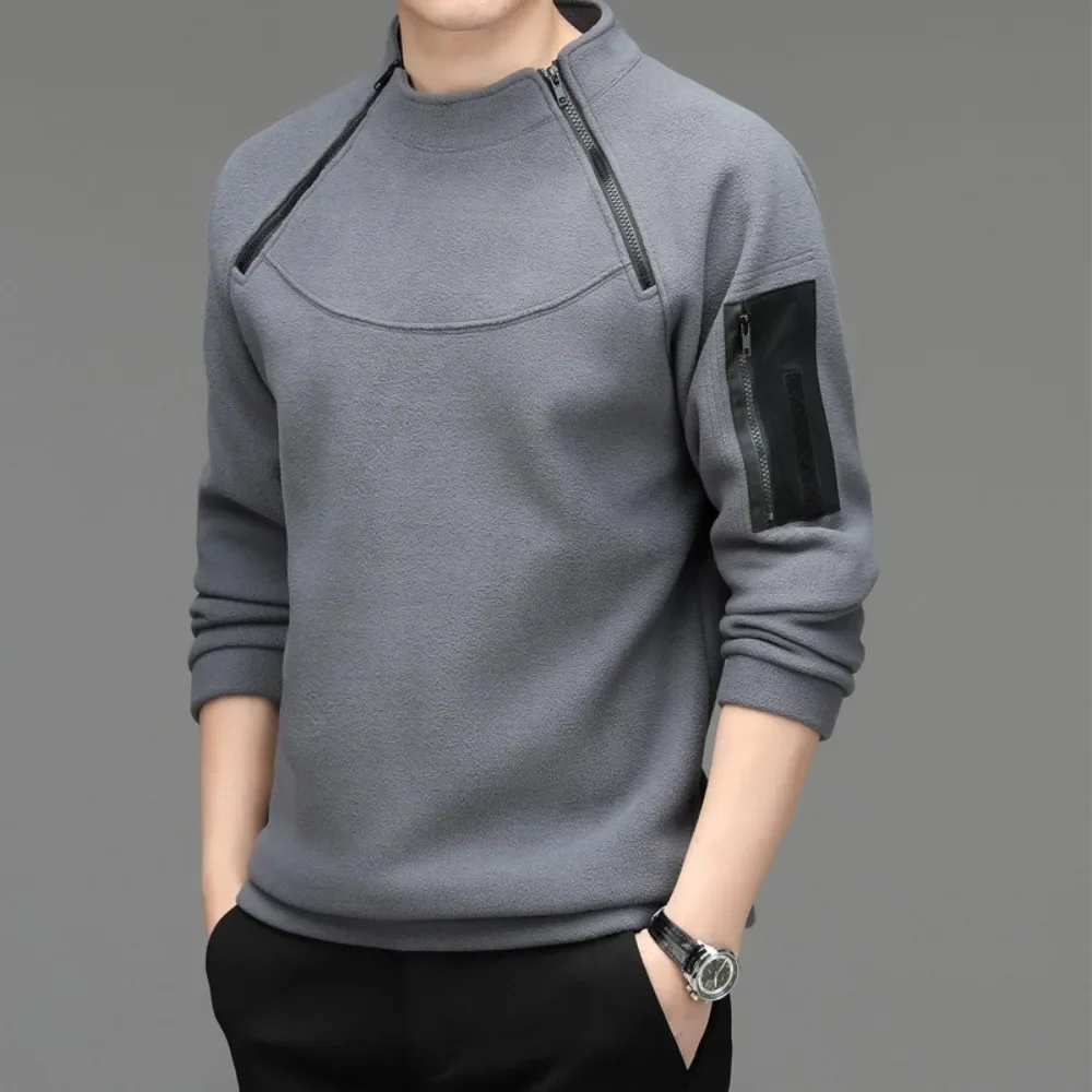 Herren Sweatshirs Frühling Herbst Langarm T-Shirt Top lose Trend Rundhals ausschnitt Hemd leichte Casual Sports