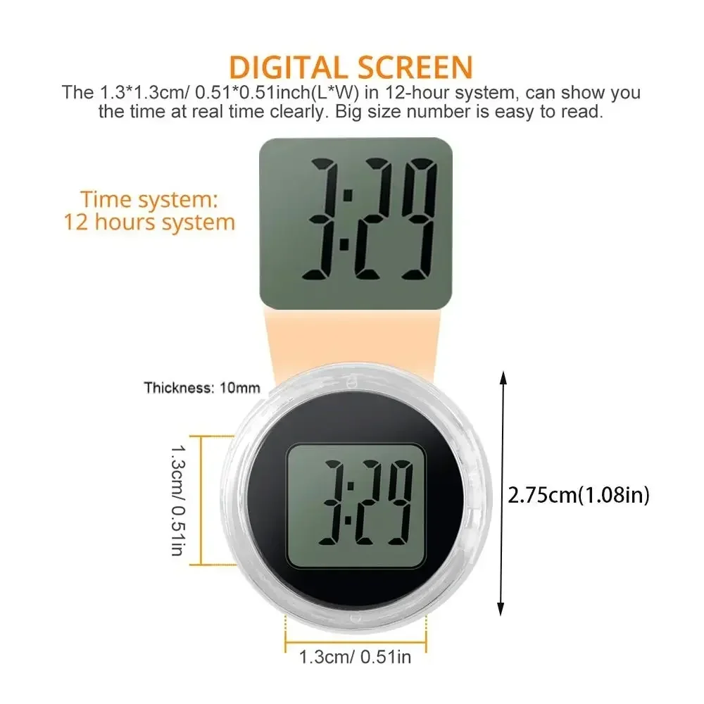 Universal Waterproof Mini Motorcycle Bike Digital Display Clock Office Decor Automobiles Car Interior Accessories digital display clock