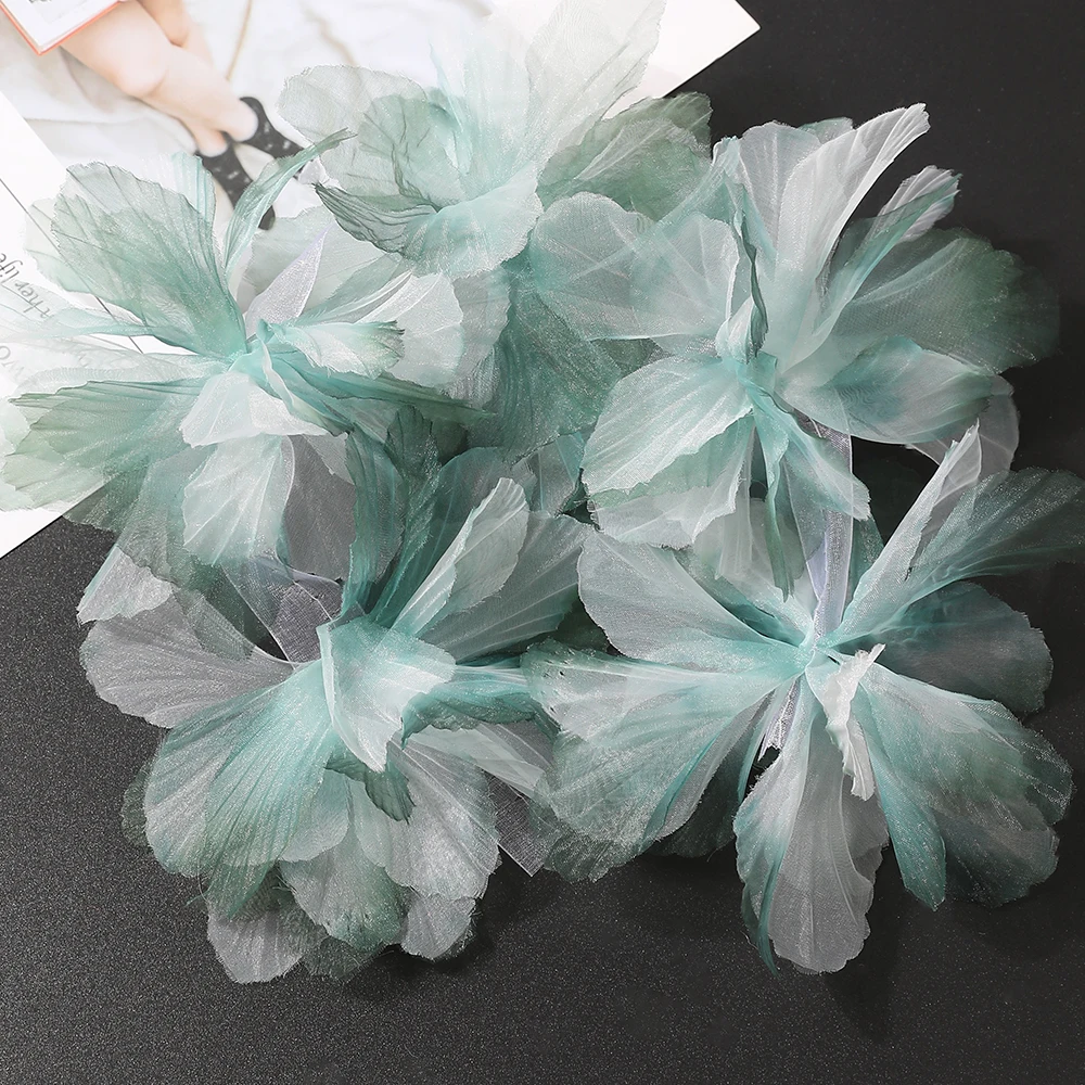 10Pcs 3D Blume Organza Spitze Patches Applique Für Braut Hochzeit Kleid Gradienten Spitze Trim Nähen Zubehör Dekoration Patches – Detail 12