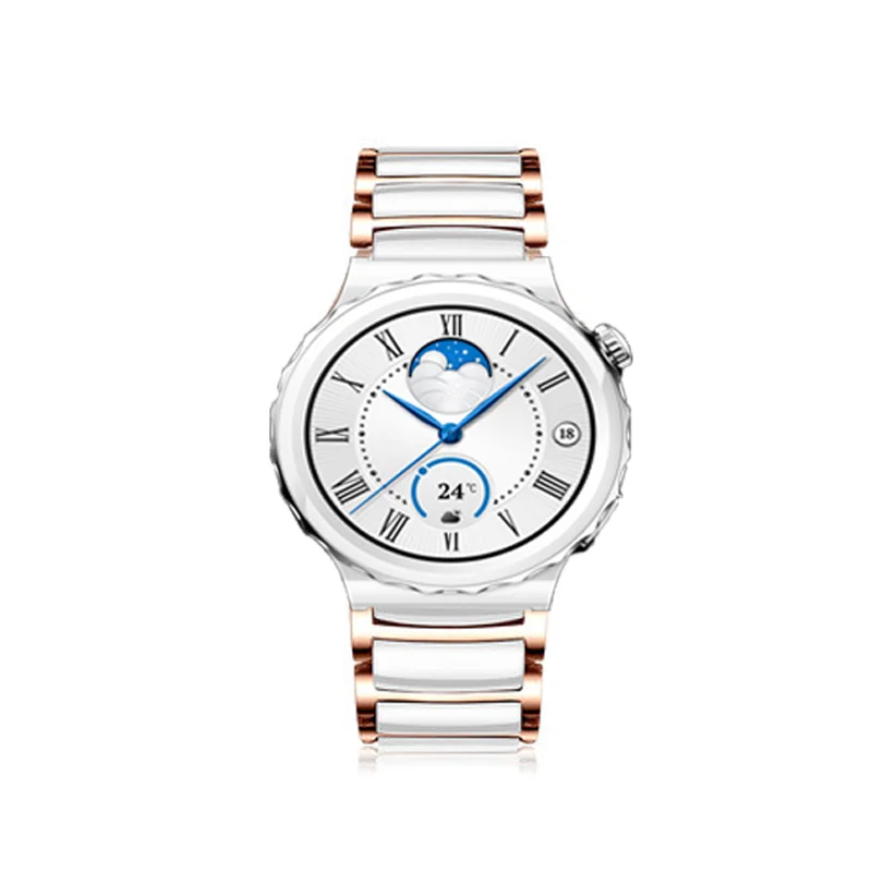 Elegant Ceramic and Stainless Steel Watch Strap