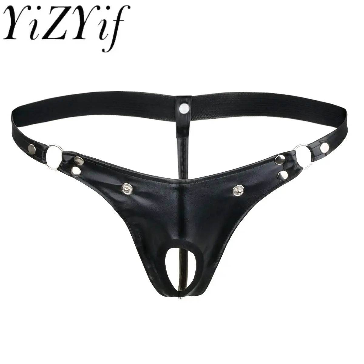 

Sexy Mens G-string Sexy Thongs Faux Leather jockstrap G-string gay Buckled Bulge Pouch Briefs G-string Jockstrap Gay Underwear