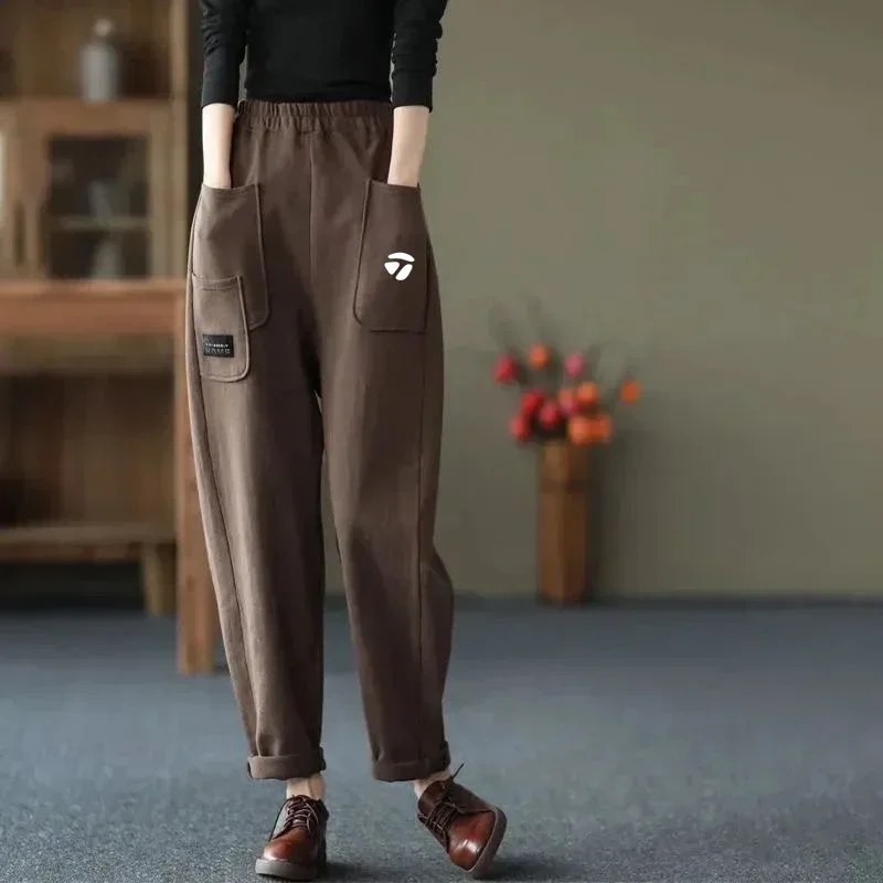 

2023winter Plush Casual Pants Golf Pants Clothing Corduroy Fashion Pants High Quality Women Korean Reviews Many Clothes