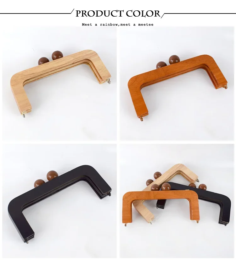 1/2Pcs Deepeel 20cm Bag Frame Wood Handle Wooden Bags Closure Kiss Clasp Purse Lock Buckles DIY Sewing Brackets Accessories