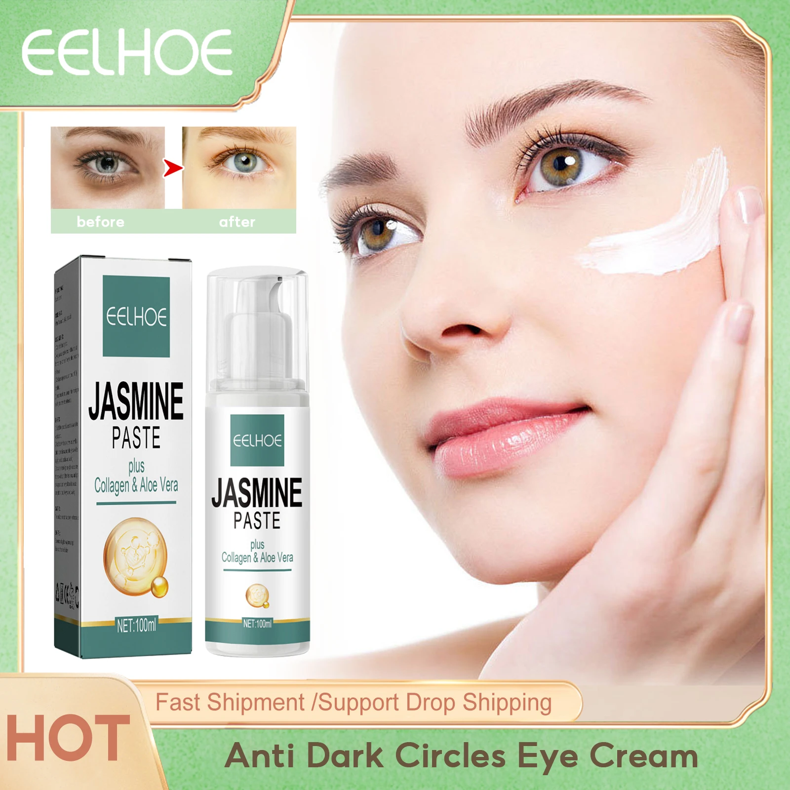 

Anti Dark Circles Eye Cream Collagen Remove Eye Bags Fade Crow's Feet Reduce Puffiness Firming Moisturizing Anti Aging Eye Cream