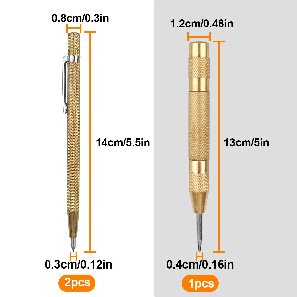 Carbide Tip Scriber Etspen Voor Glas/Keramiek/Metaalplaat Draagbare Pocket-Kraspen Met Clip En Magneet 1Pcs (Zilver