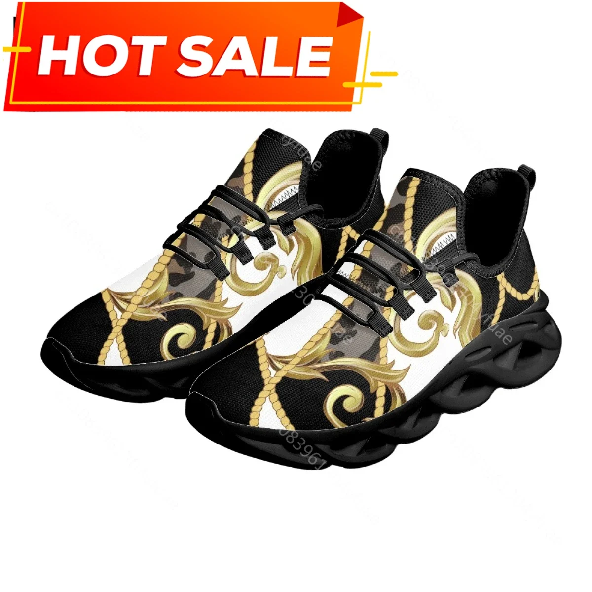 Casual Lace-up Mesh Sneakers For Women Vintage Baroque Leopard Floral Print Girls Travel Platform Shoes Footwear