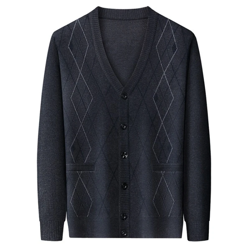 2025 Autumn and Winter Thick Knitted Cardigans for Middle-aged and Elderly Men