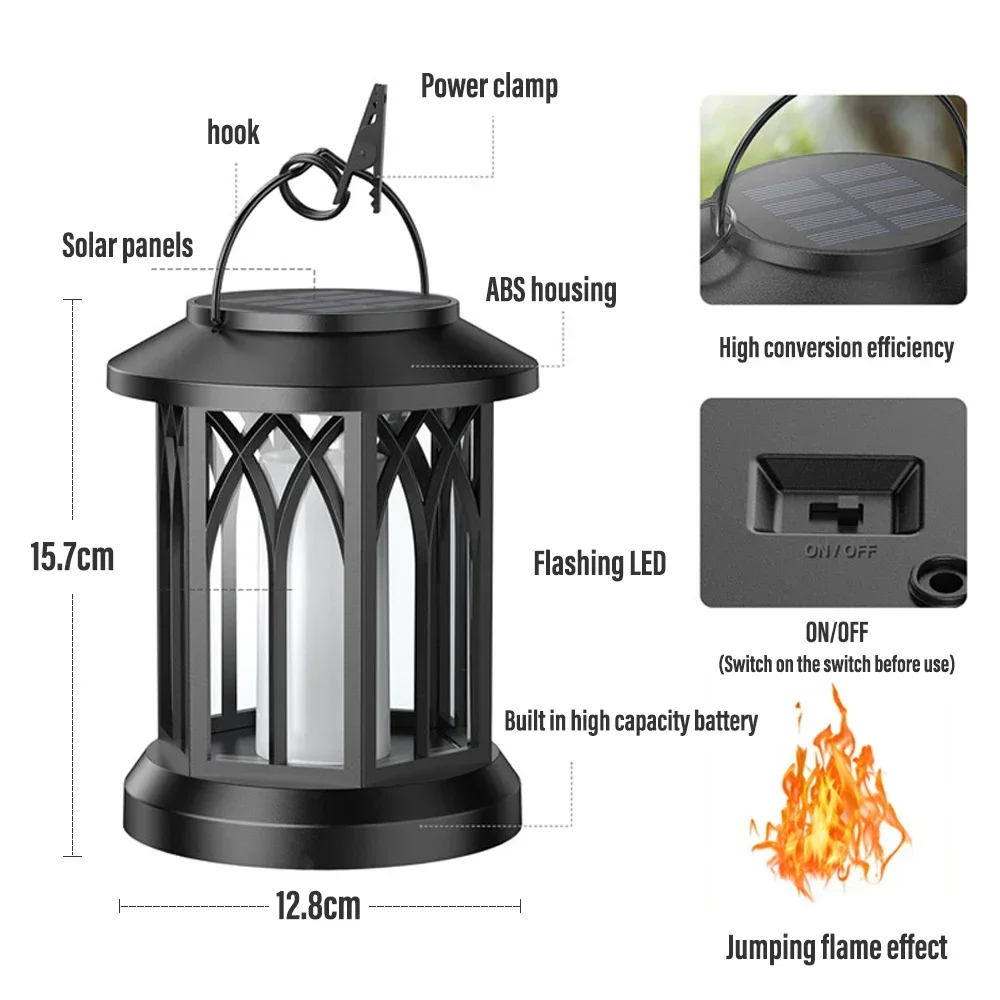 Description Picture 3 of itemSolar Garden Light Flame Lamp Yard Landscape Lights Waterproof Outdoor Hanging Lantern Decorative Flame Light