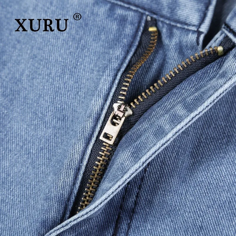 XURU High Waist Loose Wide Leg Women's Jeans, New Casual Floor Mopping Blue Jeans K5- 6629-1