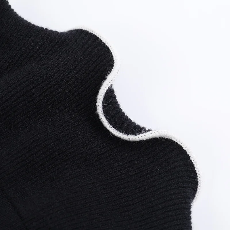 Elegant Long Sleeved Elastic Tight Women Short Skirt Autumn New Wave Roll Wool Dress Fashion Street Evening Dress