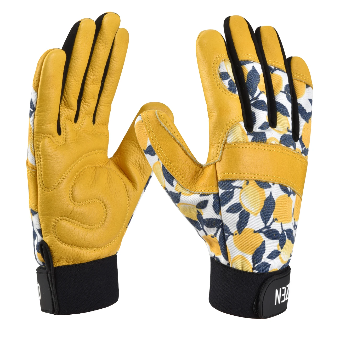 Description Picture 4 of item1 Pair Tough Cowhide Yellow Leather Garden Gloves for Women Thorn Proof  Gloves for Gardening Weeding Digging Planting