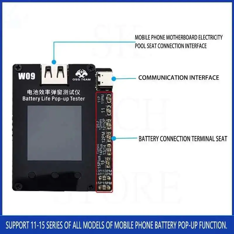 W09 Pro V3 Battery Programmer For IPhone 11-15 Pro Max Battery Pop-up Repair Tester Modifies Health Data And Cycle Tool