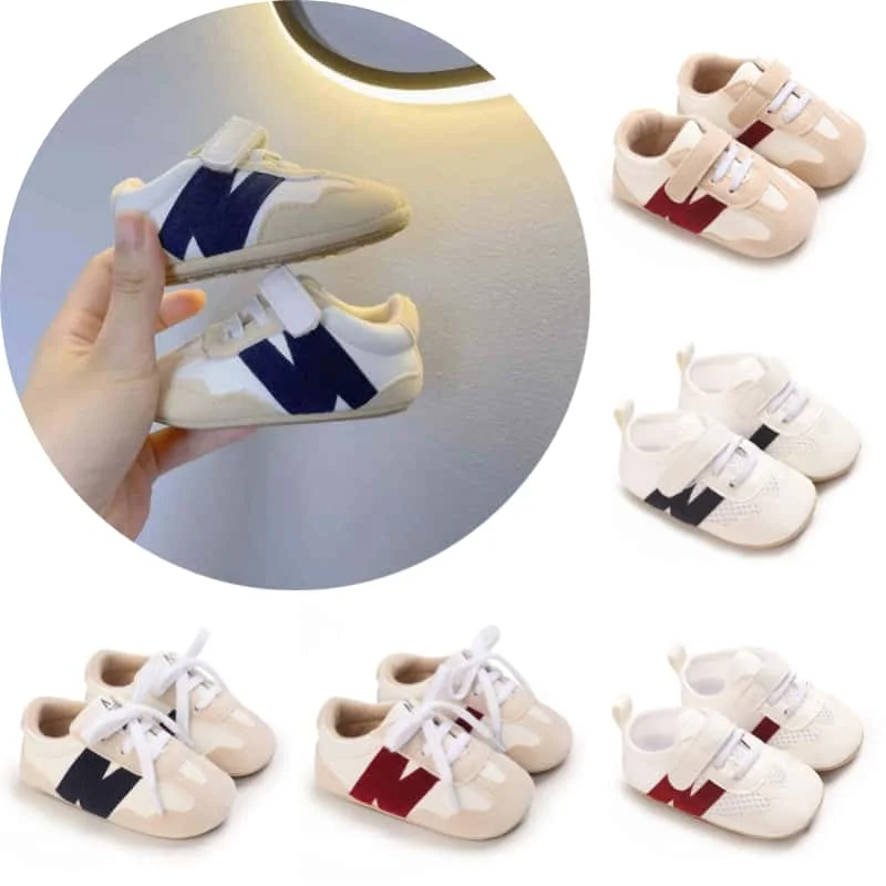 ​0-18 Months Baby Classic Sneakers - Letters Splicing Design, Non-Slip First Walkers, Comfortable Casual Shoes for Infants & Tod 1