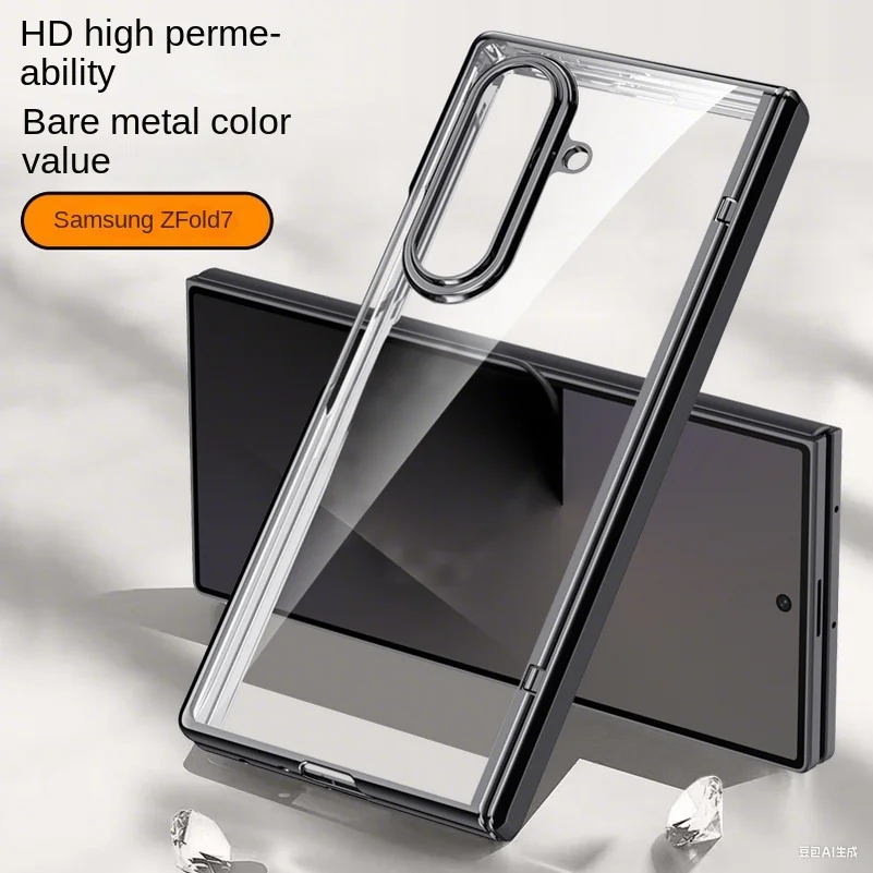 Clear Tempered Glass Protector Case with Spring Hinge Cover, Fully-Enclosed Design